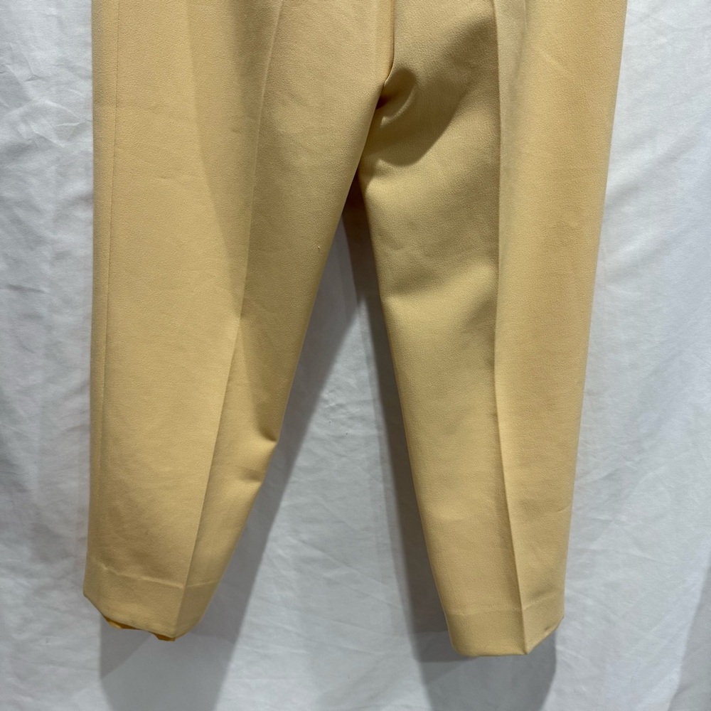 Harvé Benard Petites 8P Pale Yellow Lined Trousers High Waist  Career Pant - Picture 9 of 16
